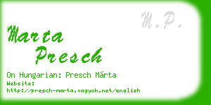 marta presch business card